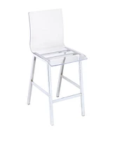 Streamdale Furniture Nadie Counter Height Chair (Set-2) in Clear Acrylic & Chrome