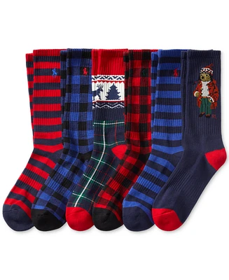 Polo Ralph Lauren Men's 6-Pk. Arctic Holiday Bear Crew Socks