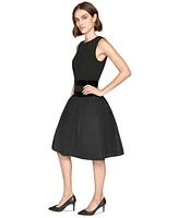 Karl Lagerfeld Paris Women's Drop-Waist Velvet-Trim Dress