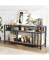 gaomon 65'' Tv Stand for Tv up to 65 Inches, Entertainment Center with Open Storage Shelves
