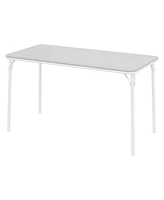 gaomon Folding Table, Portable Folding Card Rectangle Table with Sturdy Metal Frame, Pu Leather Upholstered Foldable Table