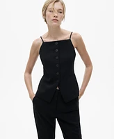 Mango Women's Buttons Detail Halter-Neck Vest