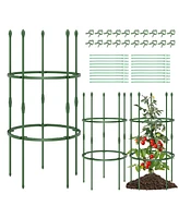 Sugift 3-Pack Garden Trellis 60 Inch Tall Plant Support Stands with Clips and Ties-s