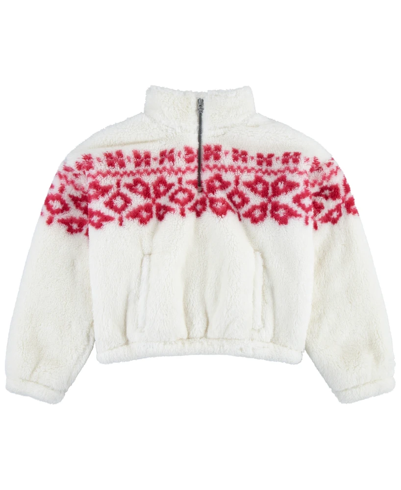 Levi's Big Girls Meet and Greet Sherpa Half-Zip Sweatshirt