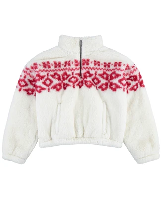 Levi's Big Girls Meet and Greet Sherpa Half-Zip Sweatshirt