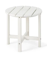 Sugift 18 Inch Round Weather-Resistant Adirondack Side Table-White