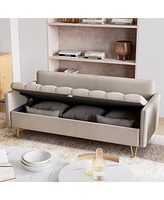 gaomon 3-Seater Faux Leather Sofa with Lift-Up Storage