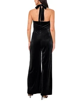 1.state Women's Tie-Neck Velvet Wide-Leg Jumpsuit