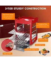 WeChef 3 Tier Commercial Food Warmer Display Case Countertop Pizza Top Rack 600W