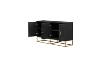 Slickblue Four-Door Storage Cabinet with Metal Handles Stylish and Functional Organization Solution