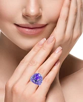 Effy Amethyst (11 ct. t.w.) & Iolite (2 ct. t.w.) Cluster Ring in Sterling Silver