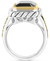 Effy Onyx Rope-Framed Statement Ring in Sterling Silver & 14k Gold-Plate