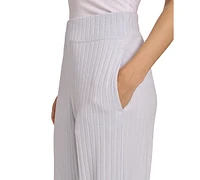 Calvin Klein Women's Brushed Rib Wide-Leg Pants