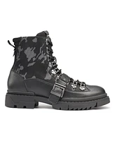 Karl Lagerfeld Men's Camo Front Logo Strap Buckle Lug Sole Boot