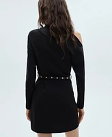 Mango Women's Short Asymmetrical Dress