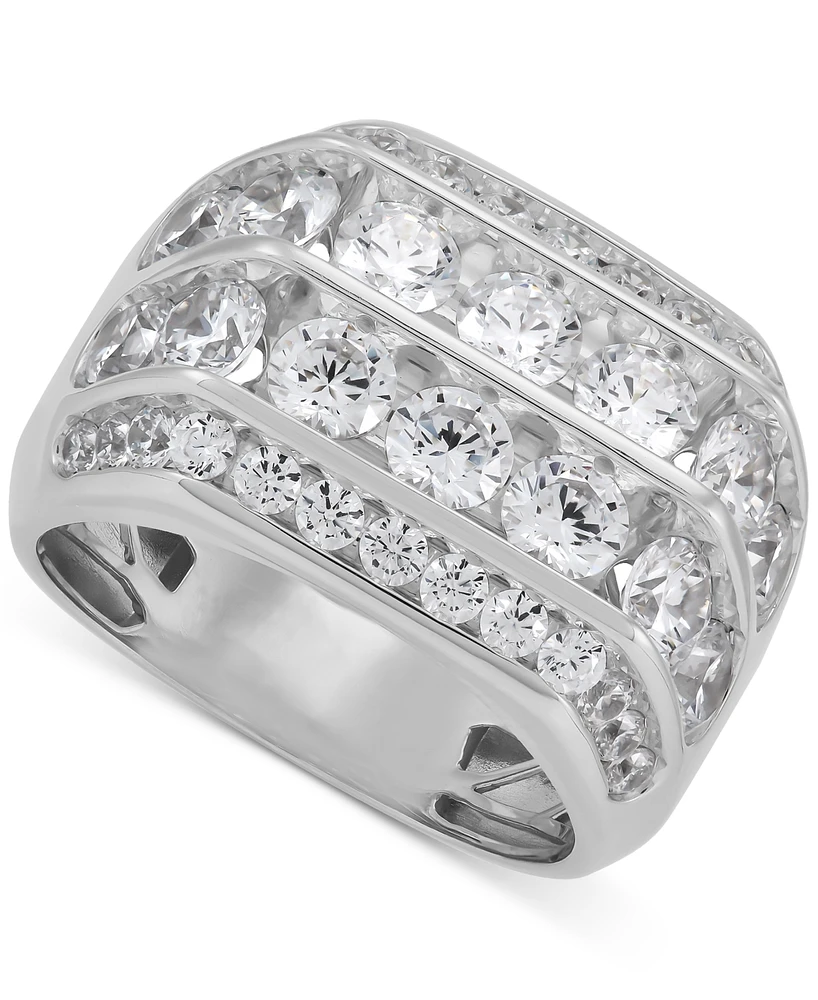 Grown With Love Men's Lab Grown Diamond Multirow Cluster Ring (5 ct. t.w.) in 10k White Gold