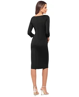 Xscape Women's Draped 3/4-Sleeve Sheath Dress