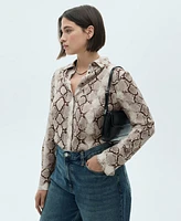 Mango Women's Snake Print Shirt