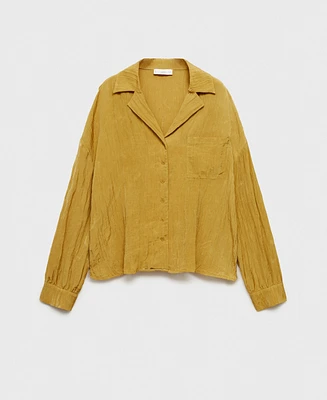 Mango Women's Pocket Textured Shirt