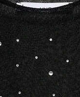 Mango Women's Rhinestones Detail Fine-Knit Sweater