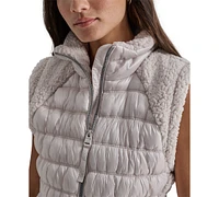 Dkny Sport Women's Sherpa-Trim Zip-Front Puffer Vest