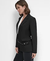 Dkny Women's Chain Belted One-Button Blazer