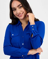 I.n.c. International Concepts Petite Button-Front Blouse, Created for Macy's