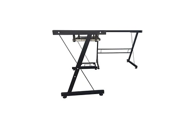 Slickblue Durable Black L-Shaped Stalinite Splicing Computer Desk 402C for Efficient Workspace Organization