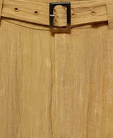 Mango Women's Belt Detail Textured Pants