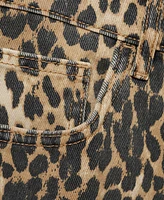 Mango Women's High-Waist Leopard-Print Bermuda Shorts