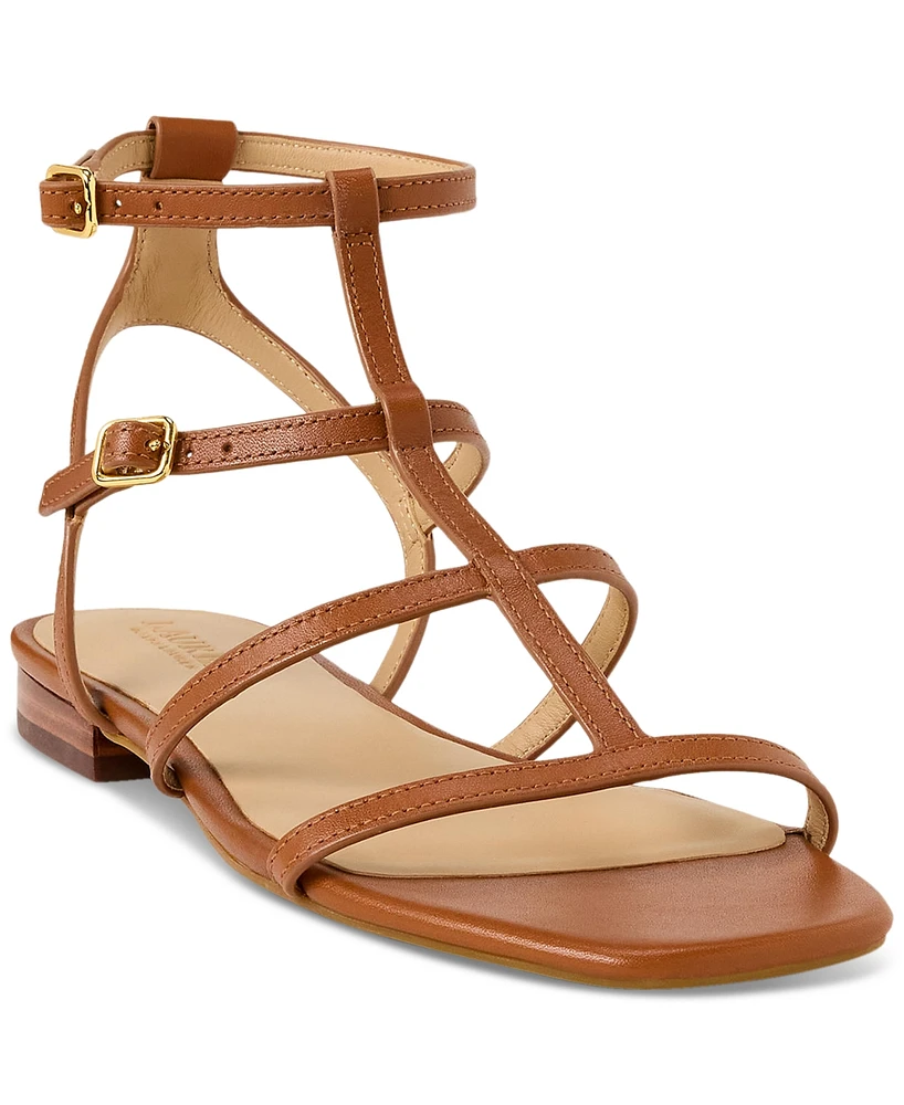 Lauren Ralph Women's Everley Gladiator Flat Sandals