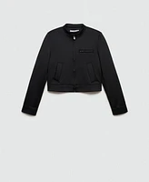 Mango Women's Pockets Detail Cropped Jacket