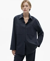 Mango Women's Pinstripe Overshirt