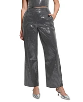 Guess Women's Cassia High-Rise Wide-Leg Sequins Pants