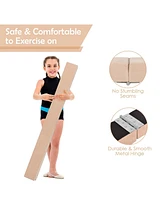 Hongge 7 Feet Folding Portable Floor Balance Beam with Handles for Gymnasts