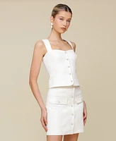 Avec Les Filles Women's Sweetheart Neckline Vest Top