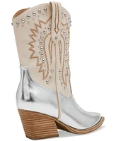 Dv Dolce Vita Women's Aledo Contrast Stitch Studded Cowboy Boots