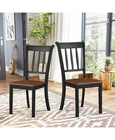 Sugift 2 Pieces Solid Whitesburg Spindle Back Wood Dining Chairs