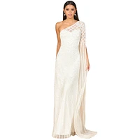 Lara Women's One Sleeve Beaded Gown