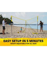 Crossnet Four Square Volleyball Net and Game Set with Carrying Backpack & Ball