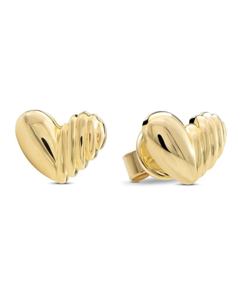 Devata Sweet Heart 9x7mm Stud Earrings in 14K Gold, approx. 2.6 grams