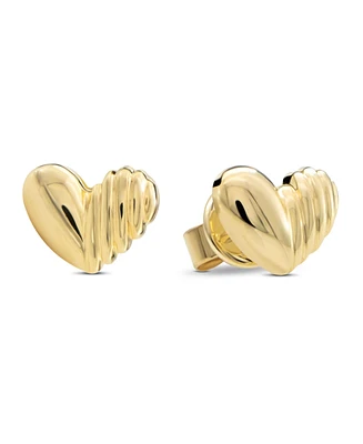 Devata Sweet Heart 9x7mm Stud Earrings in 14K Gold, approx. 2.6 grams