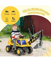 Hongge Kids Astm Certificated Powered Ride On Bulldozer with Front Digger Shovel