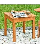 Sugift Wooden Square Patio Coffee Bistro Table