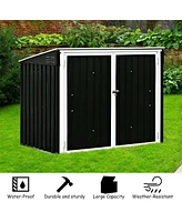 Sugift Horizontal Storage Shed 68 Cubic Feet for Garbage Cans