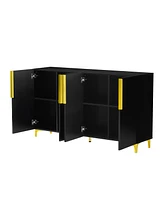 Slickblue Luxury Adjustable Storage Cabinet Stylish Organization Solution for Your Living Room