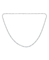 Bling Jewelry Slender Solid Figaro Chain Necklace Link Stainless Steel 4.5MM