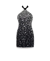 Milla Women's Striking Halterneck Crystal-Embellished Mini Dress, Xo