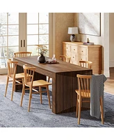 Tribesigns Farmhouse Dining Table for 6-8 People, 78.7-Inch Rectangular Wood Dining Table, Rustic Kitchen Table with Heavy Duty Wood Legs for Dining R
