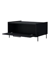 Fm Furniture Glendale Coffee Table with Flip-Down Door in Melamine, Black